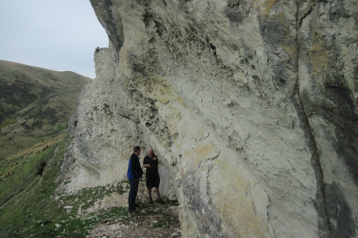 Weathering of limestone at the site